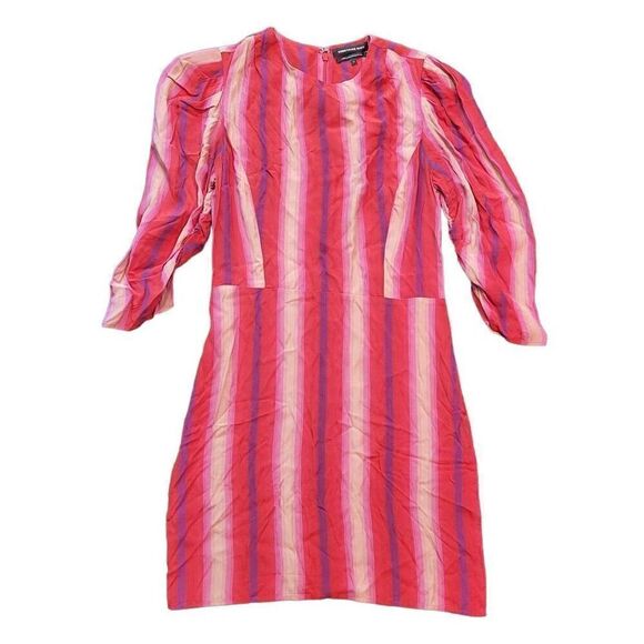 Something Navy Arielle Charnas Striped Goji Bold Summer Mini Dress Pink XS - Picture 2 of 6